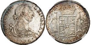 8 Real Vicereame della Nuova Spagna (1519 - 1821) Argento Carlo III di Spagna (1716 -1788)