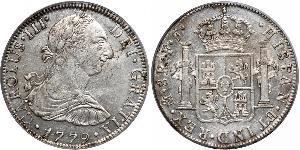 8 Real Vicereame della Nuova Spagna (1519 - 1821) Argento Carlo III di Spagna (1716 -1788)