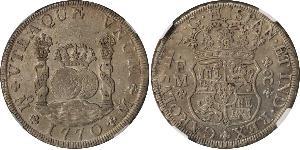 8 Real Vicereame della Nuova Spagna (1519 - 1821) Argento Carlo III di Spagna (1716 -1788)