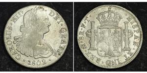 8 Real Vicereame della Nuova Spagna (1519 - 1821) Argento Carlo IV di Spagna (1748-1819)