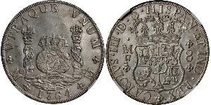 8 Real Vicereame della Nuova Spagna (1519 - 1821) Argento Carlo III di Spagna (1716 -1788)