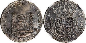 8 Real Vicereame della Nuova Spagna (1519 - 1821) Argento Filippo V di Spagna (1683-1746)