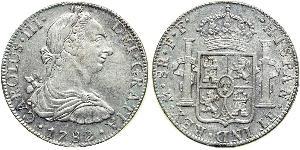 8 Real Vicereame della Nuova Spagna (1519 - 1821) Argento Carlo III di Spagna (1716 -1788)