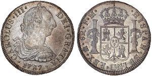 8 Real Vicereame della Nuova Spagna (1519 - 1821) Argento Carlo III di Spagna (1716 -1788)