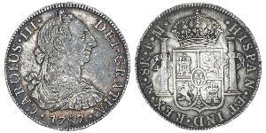 8 Real Vicereame della Nuova Spagna (1519 - 1821) Argento Carlo III di Spagna (1716 -1788)