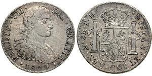 8 Real Vicereame della Nuova Spagna (1519 - 1821) Argento Ferdinando VII di Spagna (1784-1833)