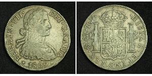 8 Real Vicereame della Nuova Spagna (1519 - 1821) Argento Ferdinando VII di Spagna (1784-1833)