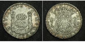 8 Real Vicereame della Nuova Spagna (1519 - 1821) Argento Carlo III di Spagna (1716 -1788)