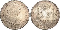 8 Real Vicereame della Nuova Spagna (1519 - 1821) Argento Carlo IV di Spagna (1748-1819)