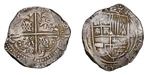 8 Real Bolivia Plata Felipe IV de España (1605 -1665) / Felipe III de España (1578-1621)
