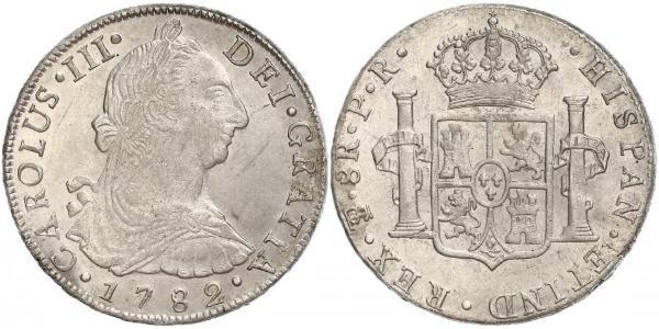 8 Real Bolivia Plata Carlos III de España (1716 -1788)