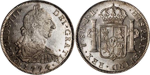 8 Real Bolivia Plata Carlos III de España (1716 -1788)