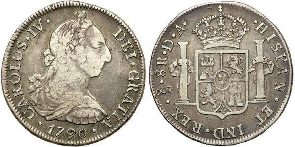 8 Real Chile Plata Carlos IV de España (1748-1819)