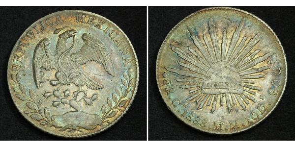 8 Real Estados Unidos Mexicanos (1846 - 1863) Plata 