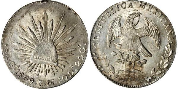 8 Real Estados Unidos Mexicanos (1846 - 1863) Plata 