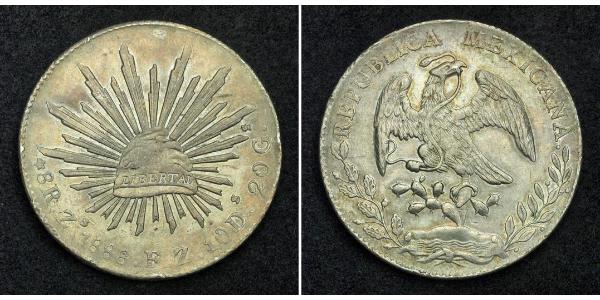 8 Real Estados Unidos Mexicanos (1846 - 1863) Plata 