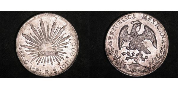 8 Real Estados Unidos Mexicanos (1846 - 1863) Plata 