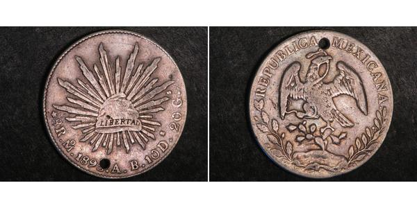 8 Real Estados Unidos Mexicanos (1846 - 1863) Plata 