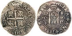 8 Real Perú Plata Carlos II de España (1661-1700)