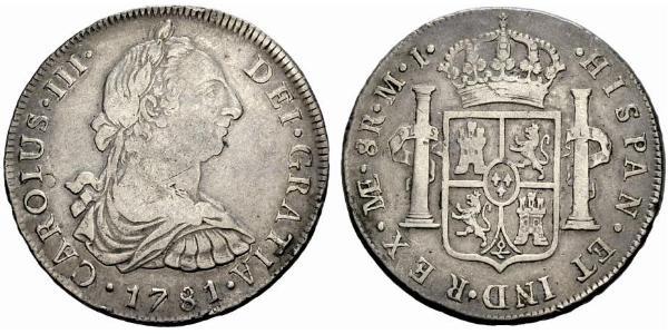 8 Real Perú Plata Carlos III de España (1716 -1788)