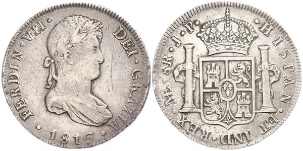 8 Real Perú Plata Fernando VII de España (1784-1833)