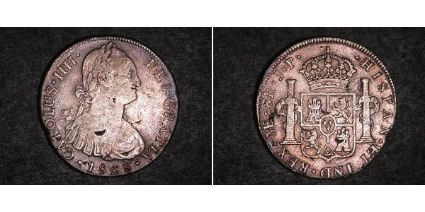 8 Real Perú Plata Carlos IV de España (1748-1819)