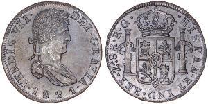 8 Real Primer Imperio Mexicano (1821 - 1823) Plata Fernando VII de España (1784-1833)