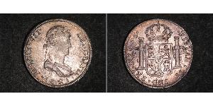 8 Real Primer Imperio Mexicano (1821 - 1823) Plata Fernando VII de España (1784-1833)