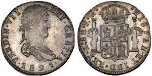 8 Real Primer Imperio Mexicano (1821 - 1823) Plata Fernando VII de España (1784-1833)