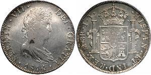 8 Real Primer Imperio Mexicano (1821 - 1823) Plata Fernando VII de España (1784-1833)