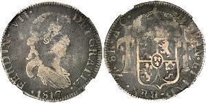 8 Real Primer Imperio Mexicano (1821 - 1823) Plata Fernando VII de España (1784-1833)