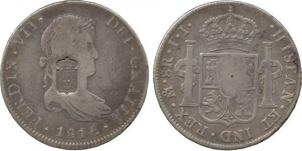 8 Real Primer Imperio Mexicano (1821 - 1823) Plata Fernando VII de España (1784-1833)