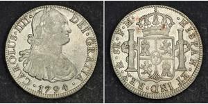 8 Real Virreinato de Nueva España (1519 - 1821) Plata Carlos IV de España (1748-1819)