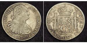 8 Real Virreinato de Nueva España (1519 - 1821) Plata Carlos IV de España (1748-1819)