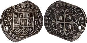 8 Real Virreinato de Nueva España (1519 - 1821) Plata Felipe V de España (1683-1746)