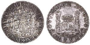 8 Real Virreinato de Nueva España (1519 - 1821) Plata Fernando VI de España (1713-1759)