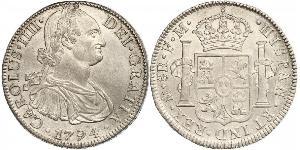 8 Real Virreinato de Nueva España (1519 - 1821) Plata Carlos IV de España (1748-1819)