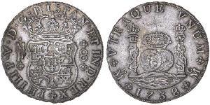8 Real Virreinato de Nueva España (1519 - 1821) Plata Felipe V de España (1683-1746)