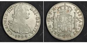 8 Real Virreinato de Nueva España (1519 - 1821) Plata Carlos IV de España (1748-1819)