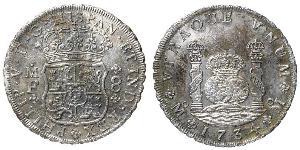8 Real Virreinato de Nueva España (1519 - 1821) Plata Felipe V de España (1683-1746)