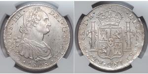 8 Real Virreinato de Nueva España (1519 - 1821) Plata Carlos IV de España (1748-1819)