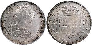 8 Real Virreinato de Nueva España (1519 - 1821) Plata Carlos IV de España (1748-1819)