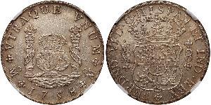 8 Real Virreinato de Nueva España (1519 - 1821) Plata Fernando VI de España (1713-1759)