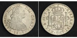 8 Real Virreinato de Nueva España (1519 - 1821) Plata Carlos IV de España (1748-1819)