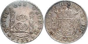 8 Real Virreinato de Nueva España (1519 - 1821) Plata Felipe V de España (1683-1746)