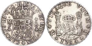 8 Real Virreinato de Nueva España (1519 - 1821) Plata Carlos III de España (1716 -1788)