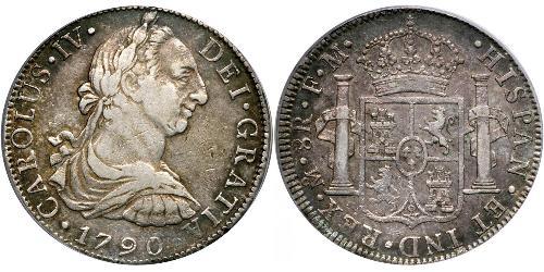 8 Real Virreinato de Nueva España (1519 - 1821) Plata Carlos IV de España (1748-1819)