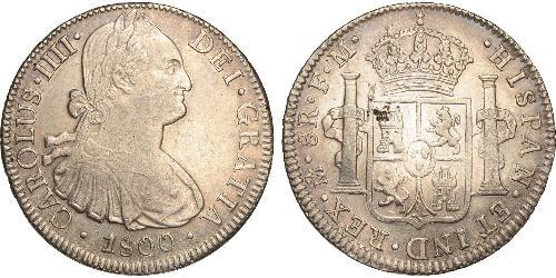 8 Real Virreinato de Nueva España (1519 - 1821) Plata Carlos IV de España (1748-1819)