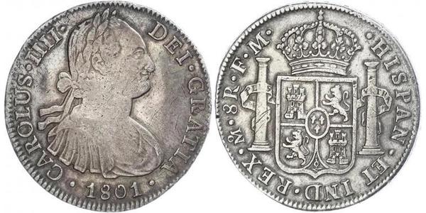 8 Real Virreinato de Nueva España (1519 - 1821) Plata Carlos IV de España (1748-1819)