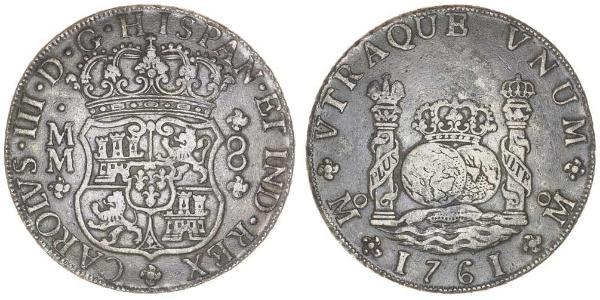 8 Real Virreinato de Nueva España (1519 - 1821) Plata Carlos III de España (1716 -1788)